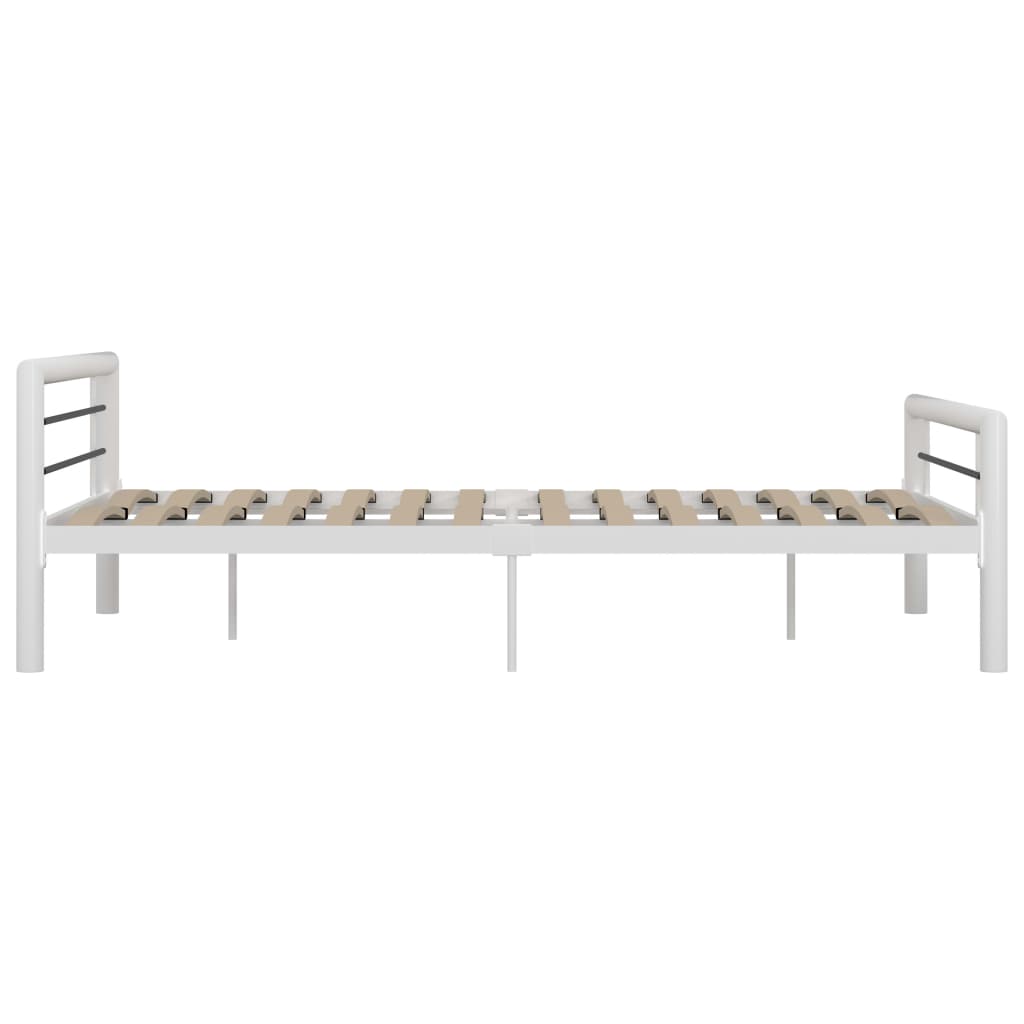 vidaXL Rama łóżka, biało-czarna, metalowa, 120 x 200 cm
