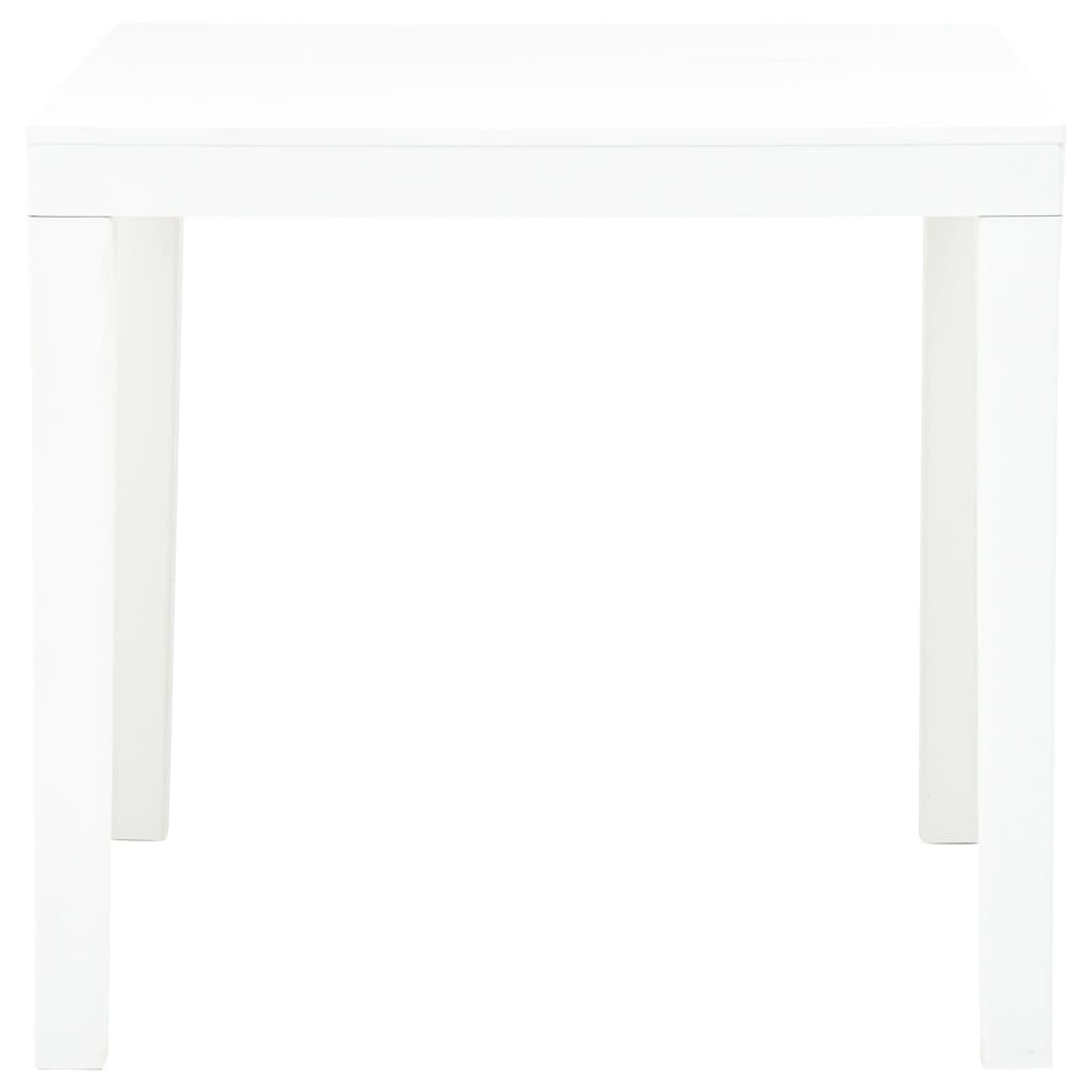 vidaXL Stół ogrodowy, biały, 78 x 78 x 72 cm, plastikowy