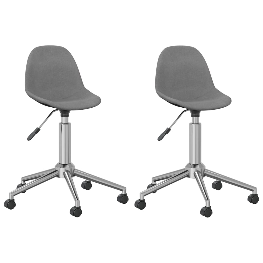 vidaXL Obrotowe krzesła stołowe, 2 szt., jasnoszare, obite tkaniną