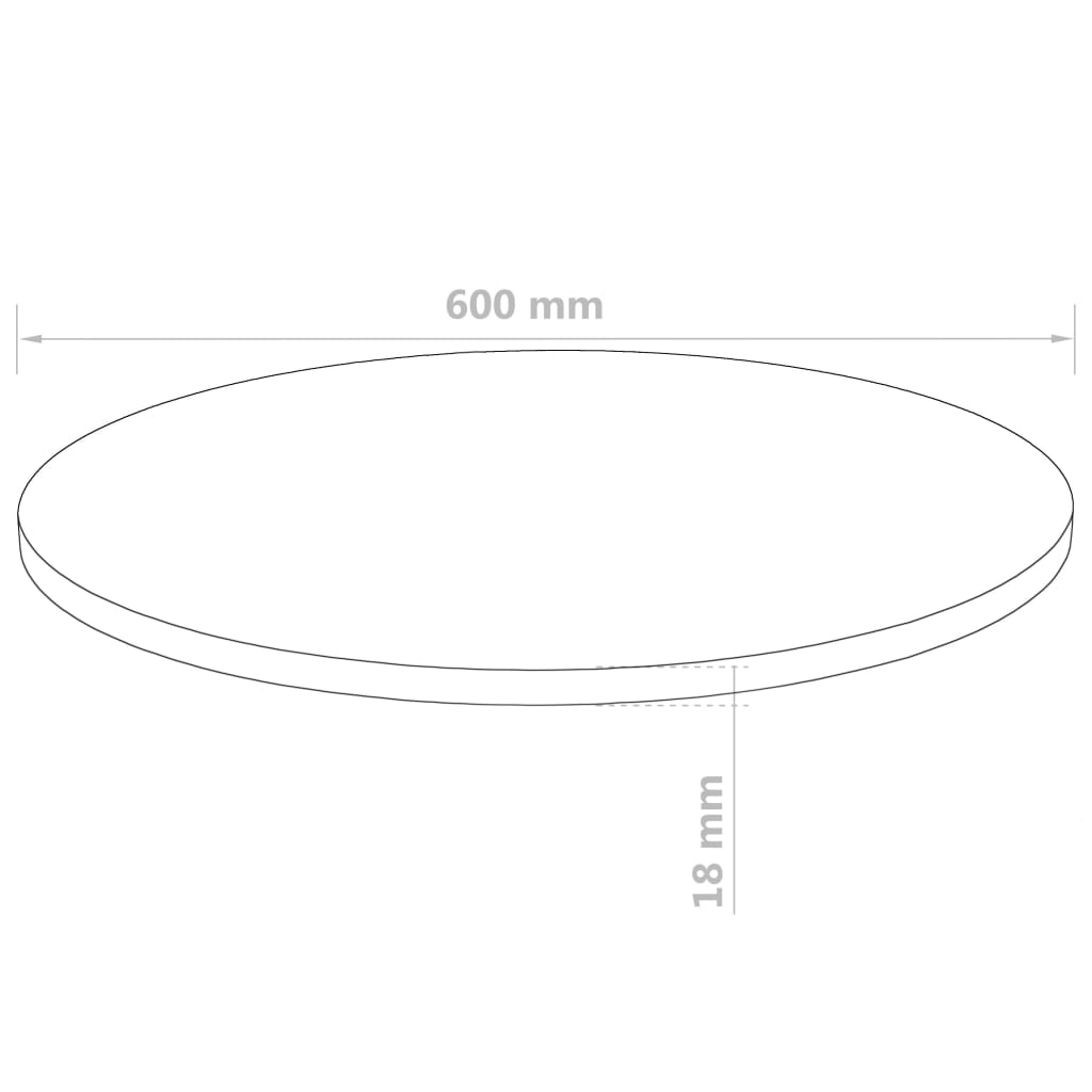 vidaXL Blat stołu, okrągły, MDF, 600 x 18 mm