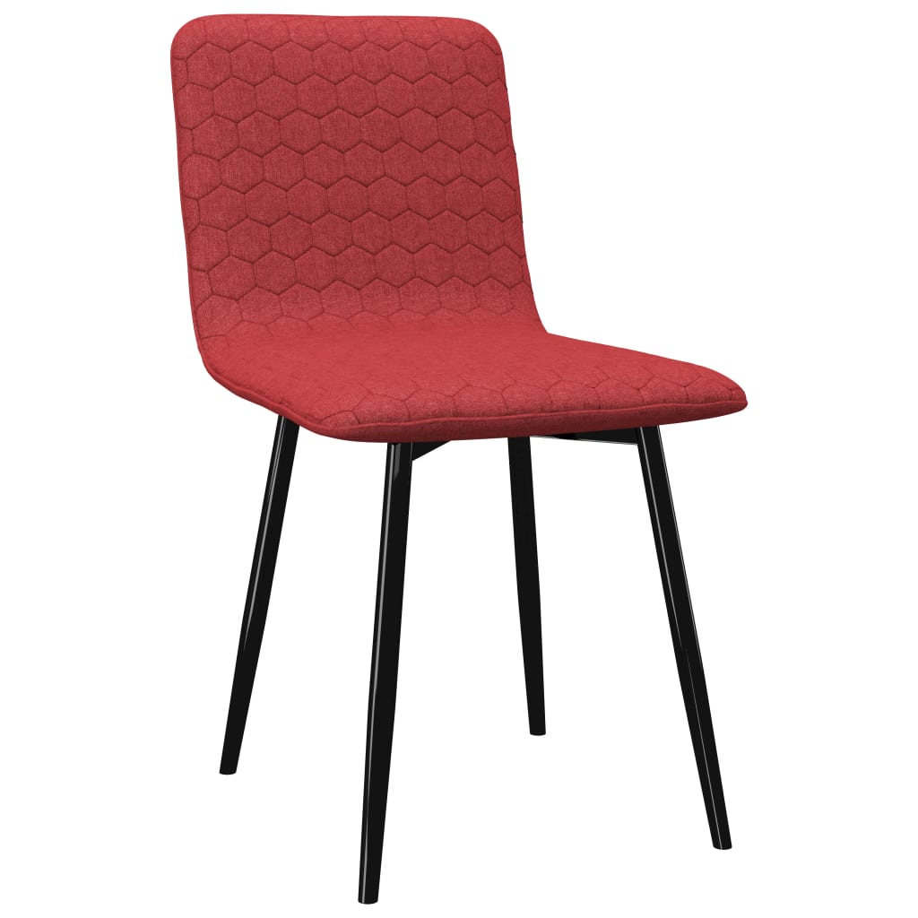 vidaXL Krzesła jadalniane, 2 szt., czerwone wino, tapicerowane tkaniną