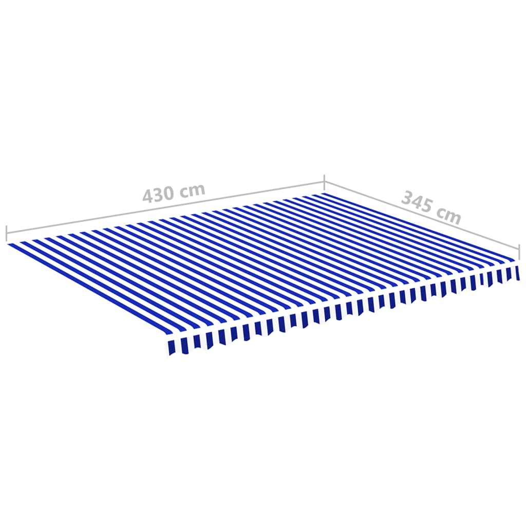 vidaXL Zapasowa tkanina na markizę, niebiesko-biała, 4,5x3,5 m