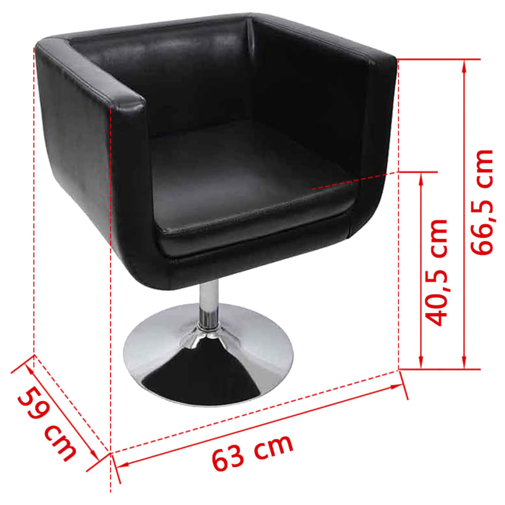 vidaXL Fotele barowe ze skóry syntetycznej, 2 szt., czarne