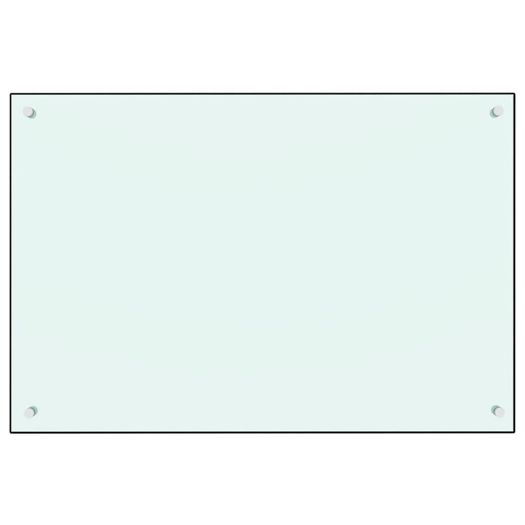 vidaXL Panel ochronny do kuchni, biały, 90x60 cm, szkło hartowane