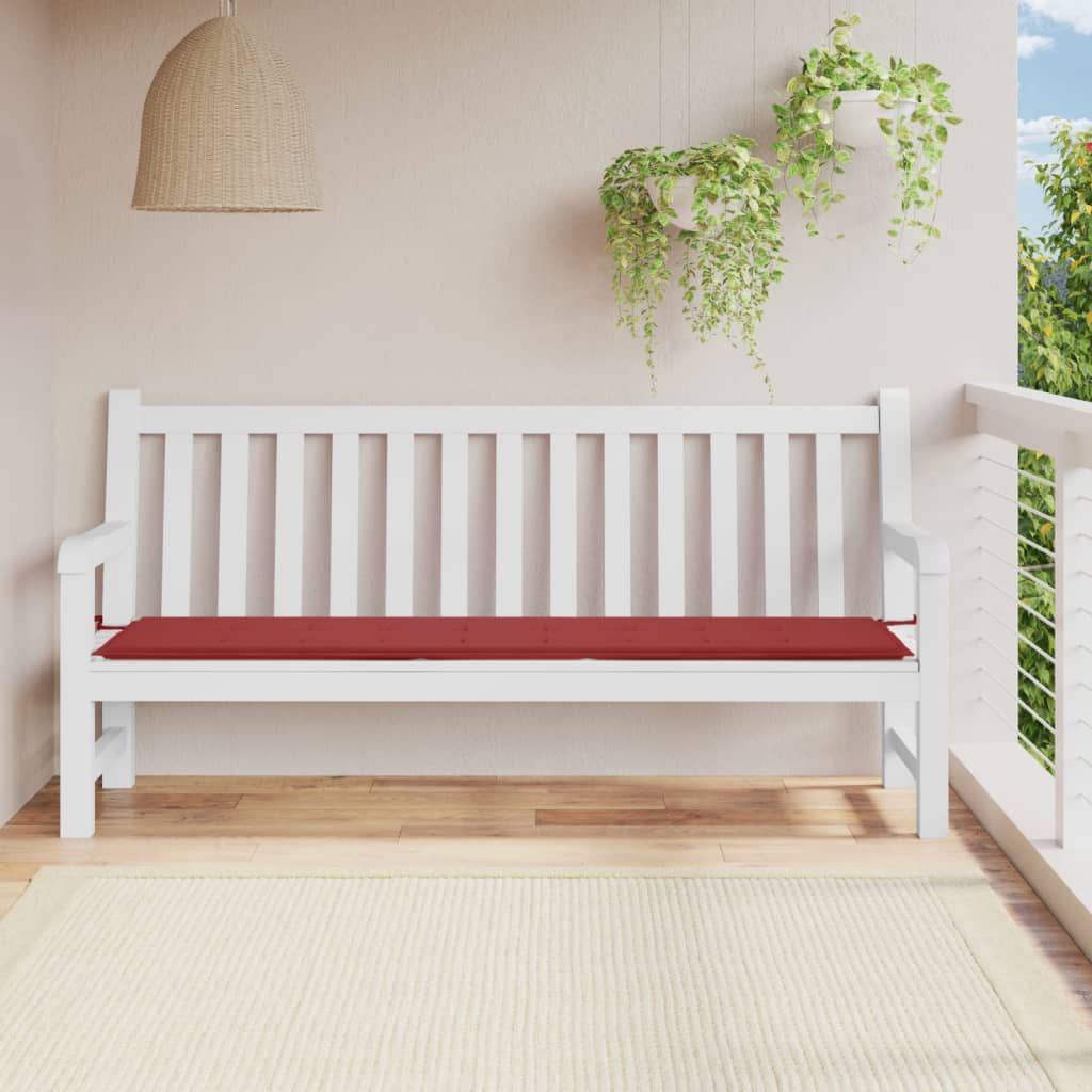 vidaXL Poduszka na ławkę ogrodową, winna czerwień 200x50x3 cm, tkanina
