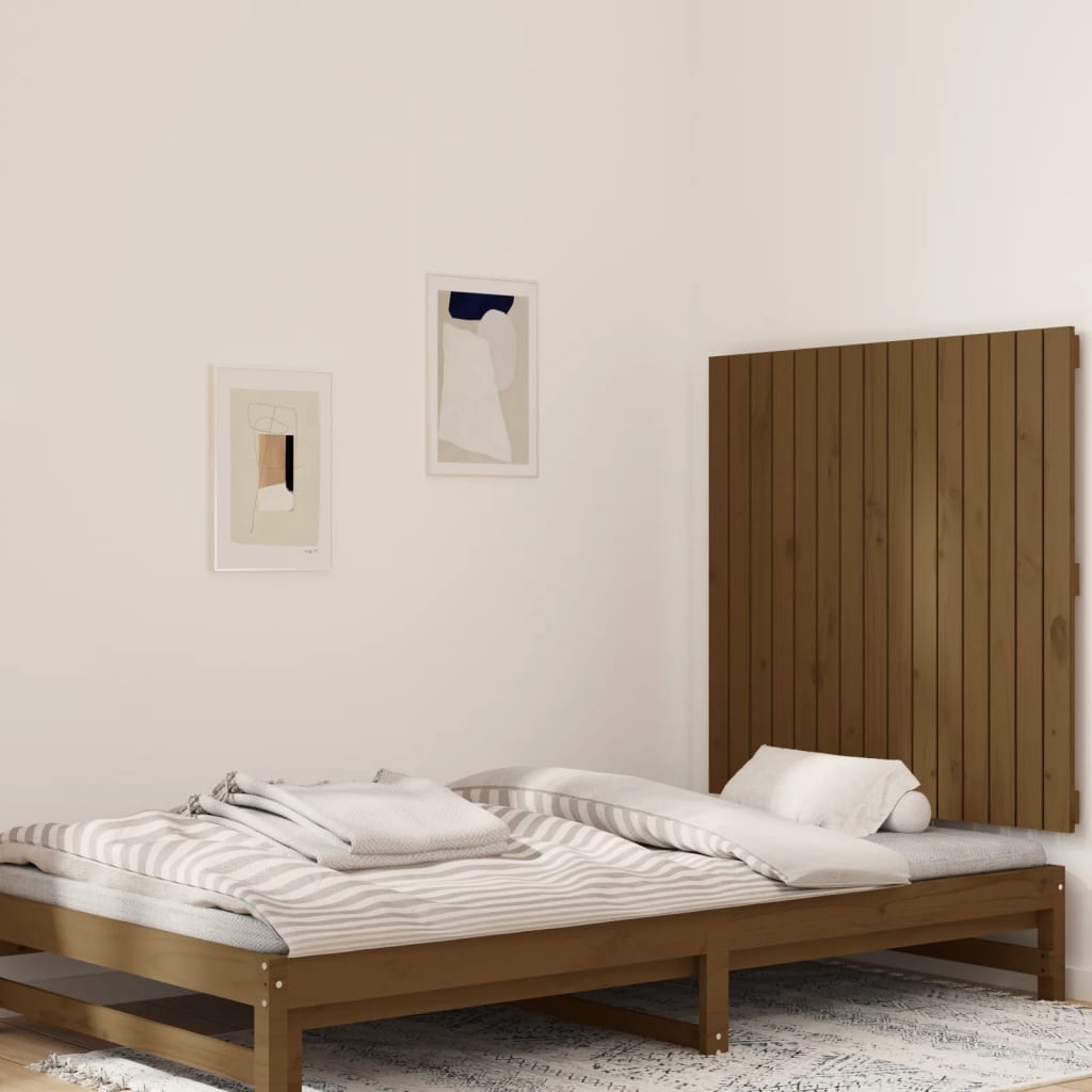 vidaXL Wezgłowie łóżka, miodowy brąz, 95,5x3x90 cm, drewno sosnowe