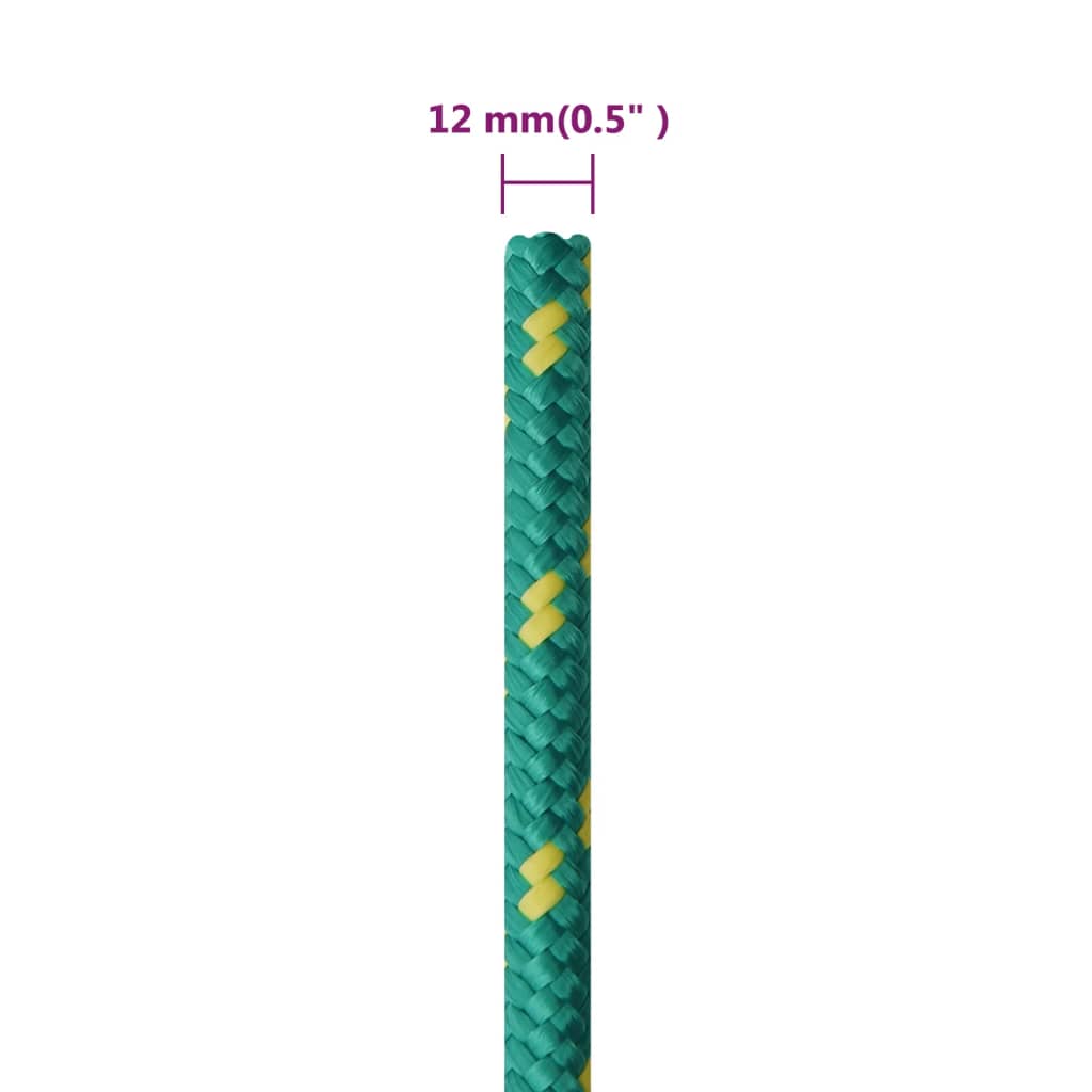 vidaXL Linka żeglarska, zielona, 12 mm, 250 m, polipropylen