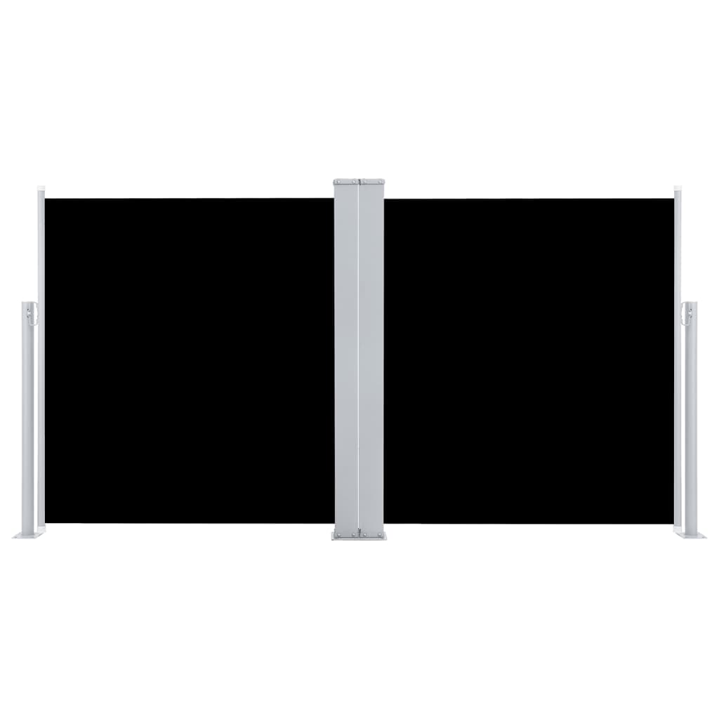 vidaXL Zwijana markiza boczna na taras, czarna, 117 x 600 cm