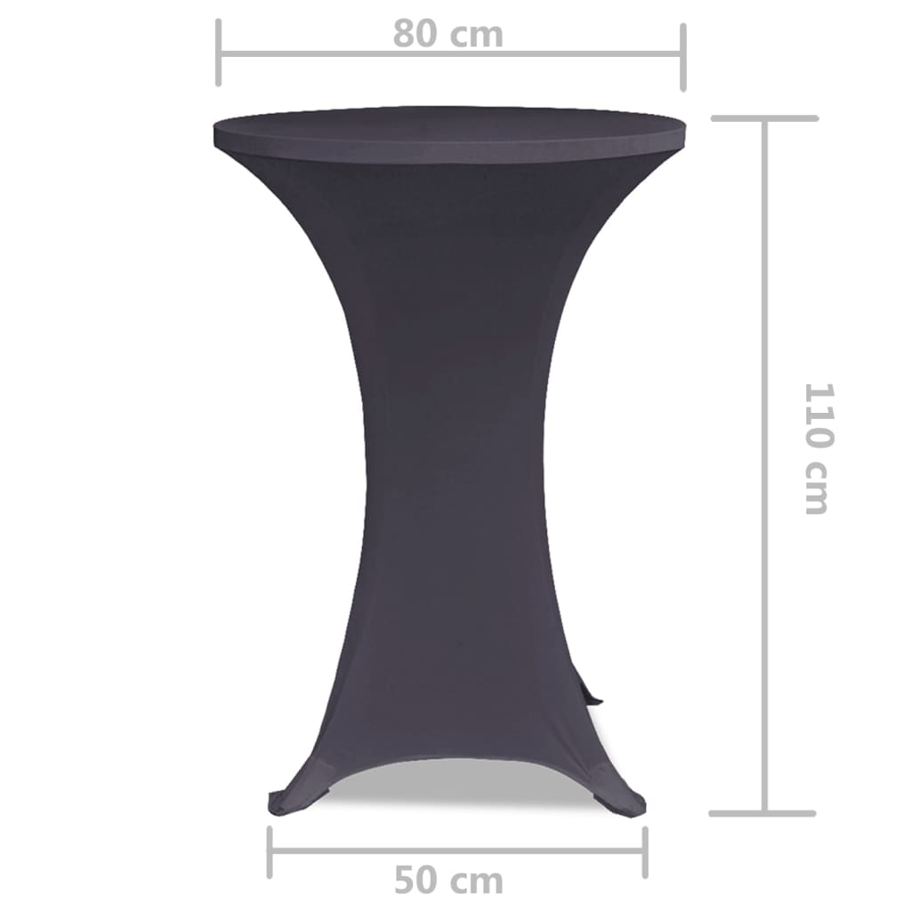 vidaXL Elastyczne nakrycie stołu antracytowe 2 szt. 80 cm