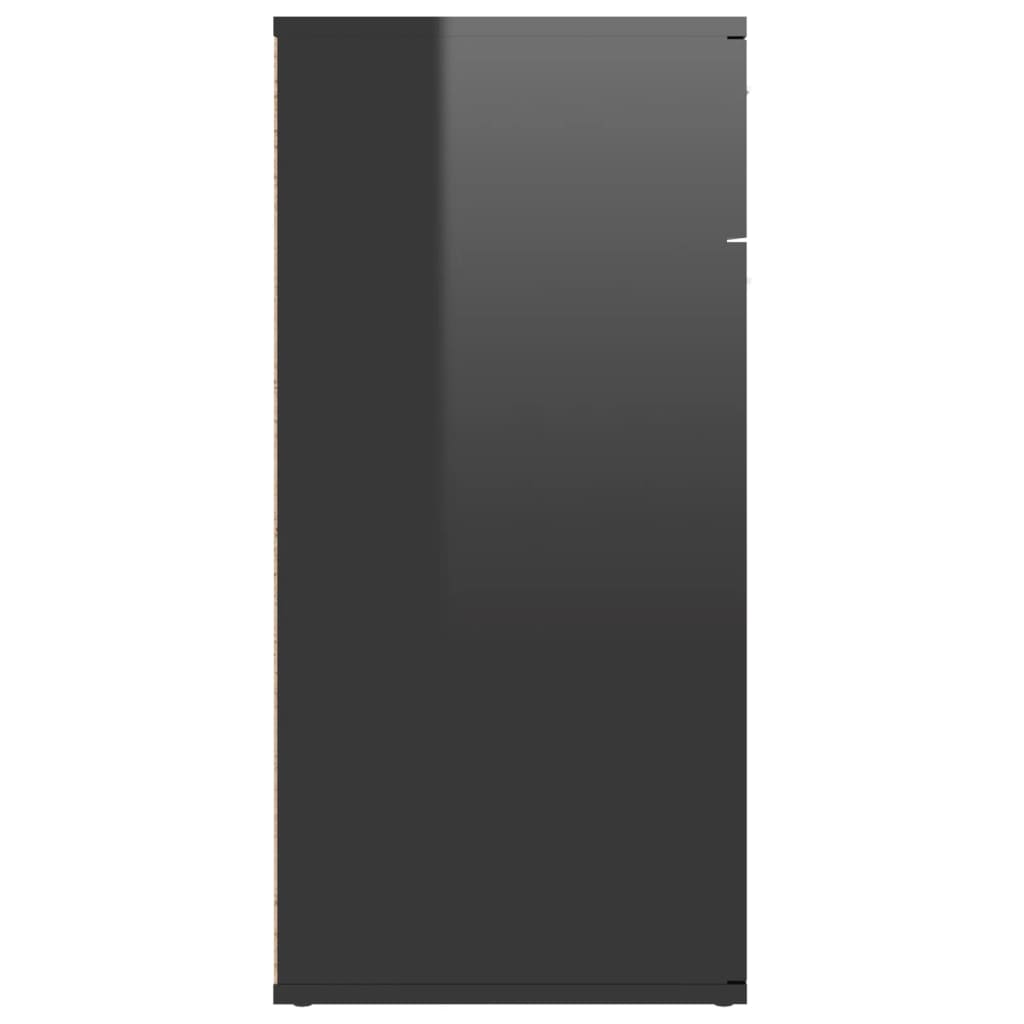 vidaXL Szafka na wysoki połysk, czarna, 80x36x75 cm, płyta wiórowa