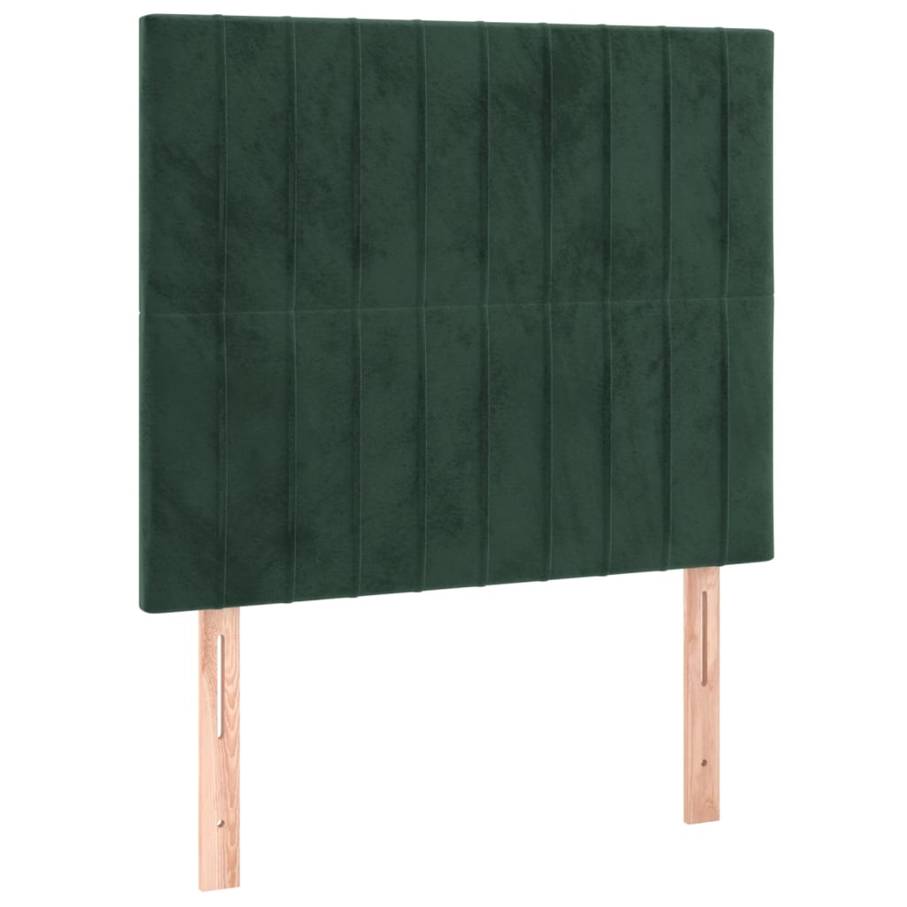 vidaXL Łóżko kontynentalne z materacem, zielone, aksamit, 90x190 cm