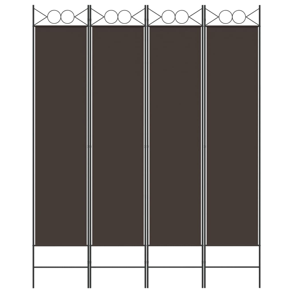 vidaXL Parawan 4-panelowy, brązowy, 160x200 cm, tkanina