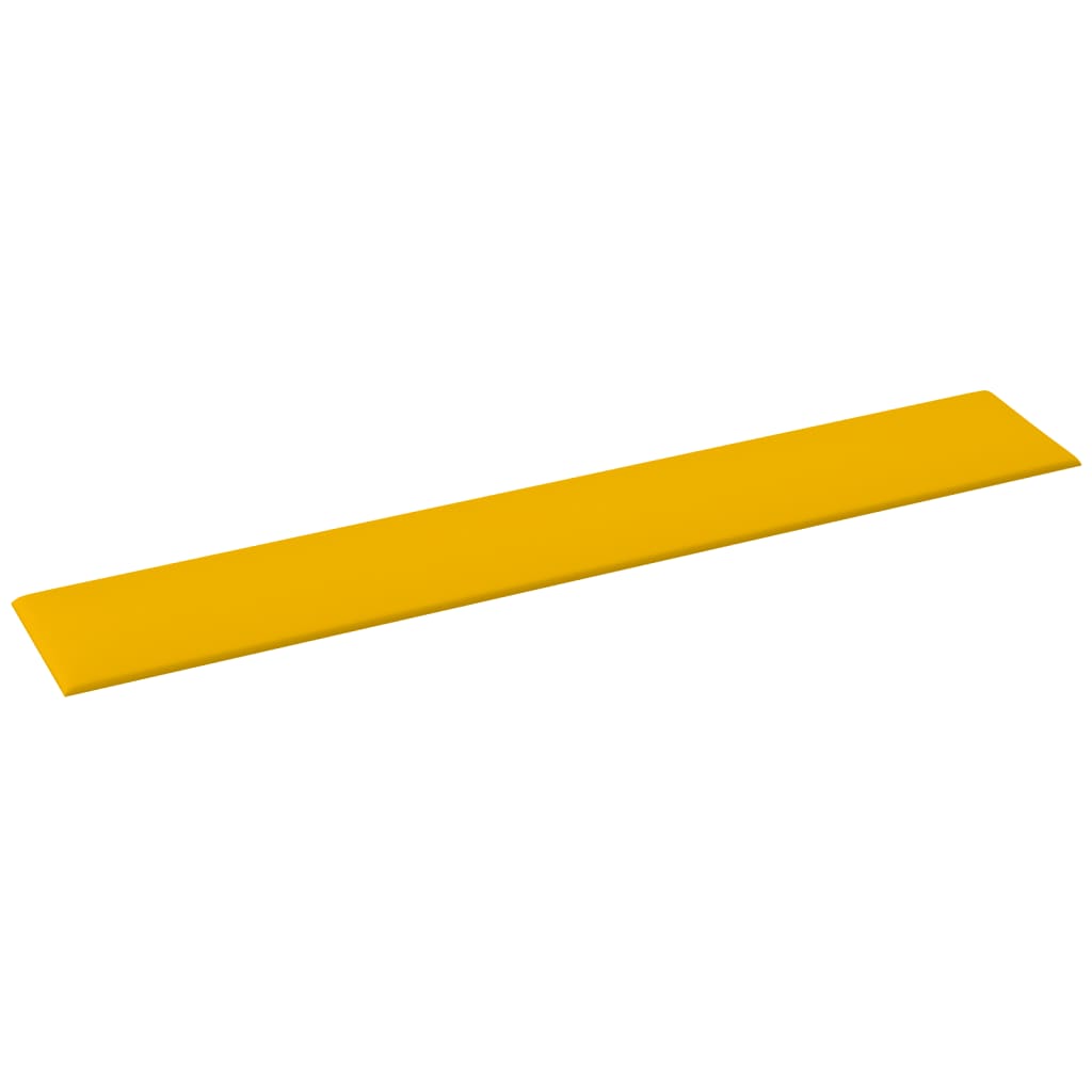 vidaXL Panele ścienne, 12 szt., żółte, 90x15 cm, aksamit, 1,62 m²