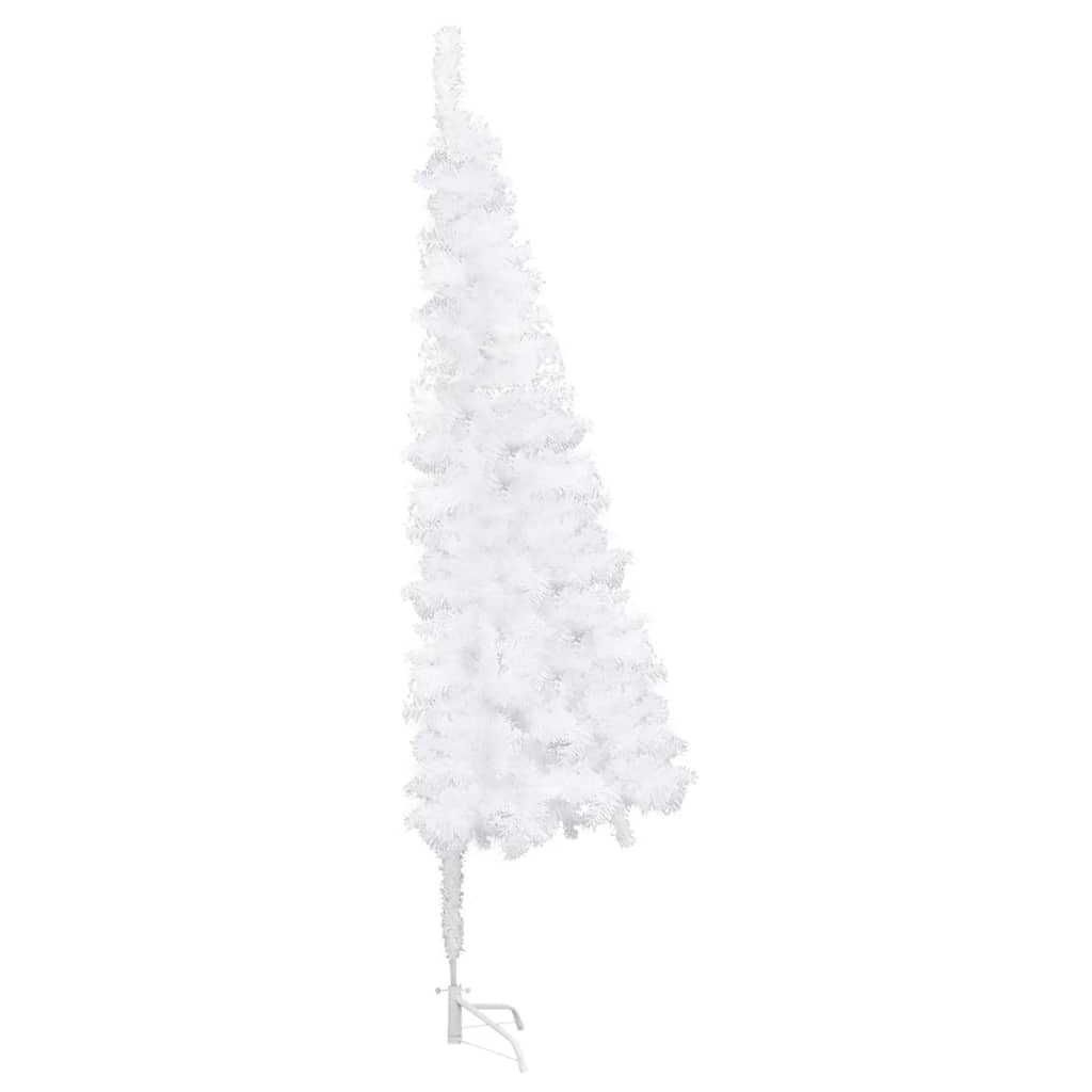 vidaXL Sztuczna choinka z lampkami, biała, narożna, 240 cm, PVC