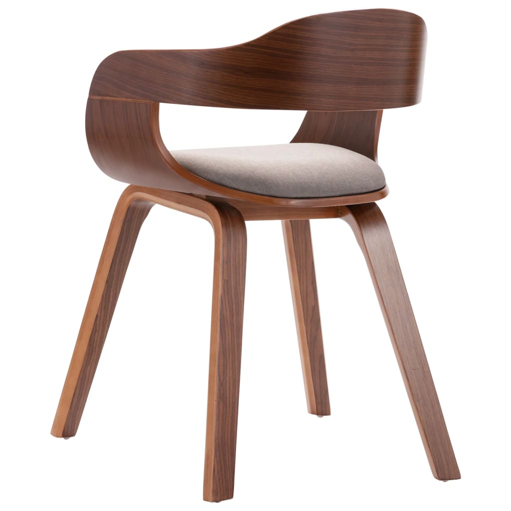 vidaXL Krzesło stołowe, kolor taupe, gięte drewno i tkanina