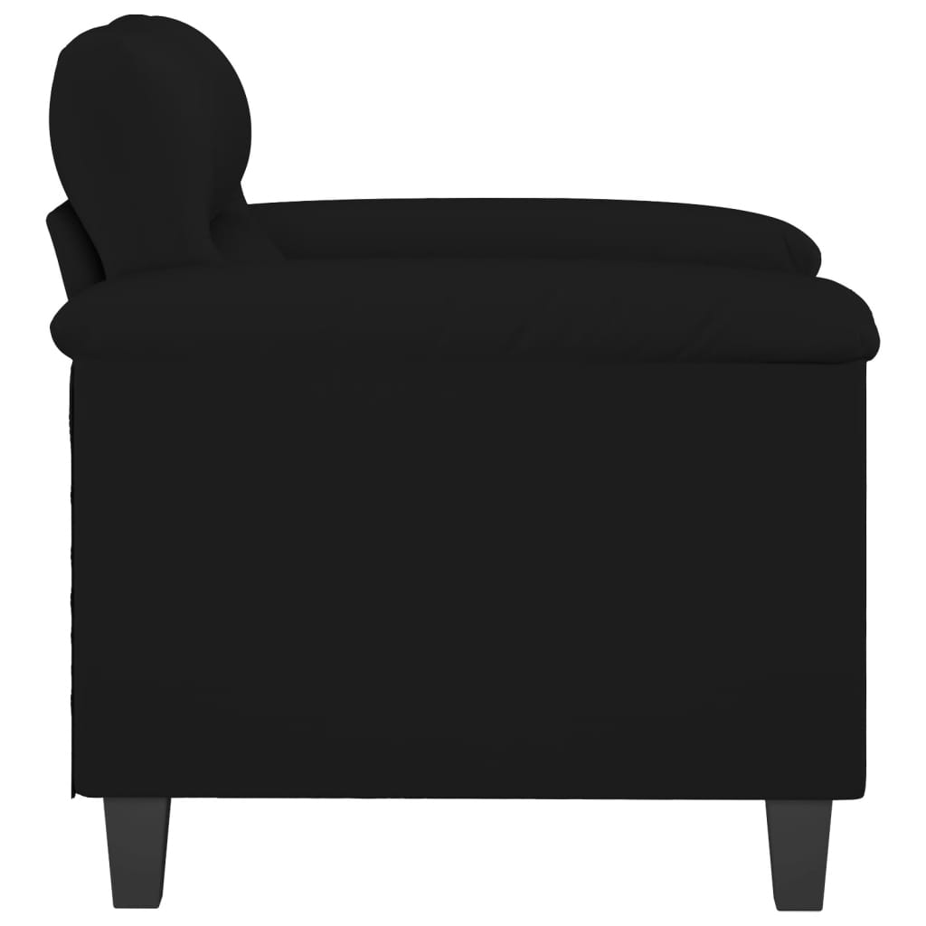 vidaXL Fotel, czarny, 60 cm, obity mikrofibrą
