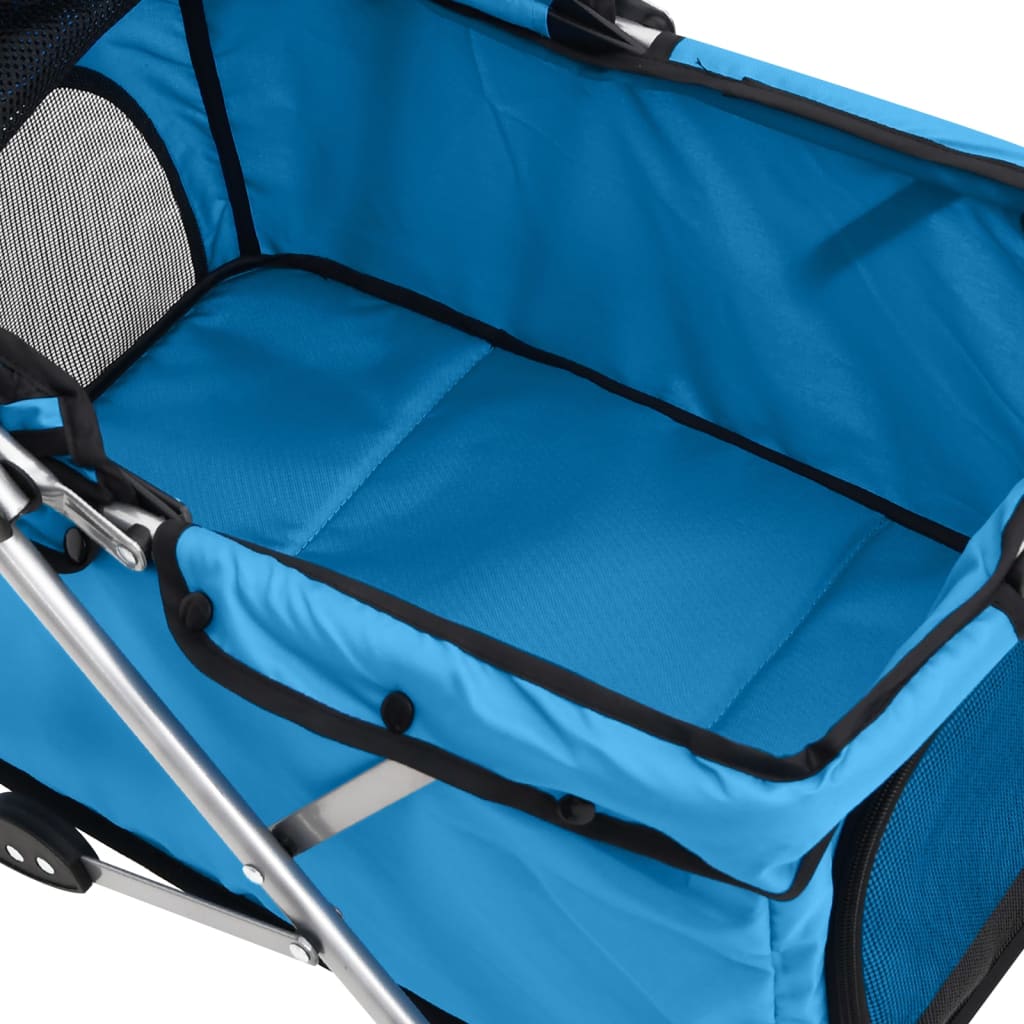 vidaXL Składany wózek dla psa, niebieski, 76x50x100 cm, tkanina Oxford