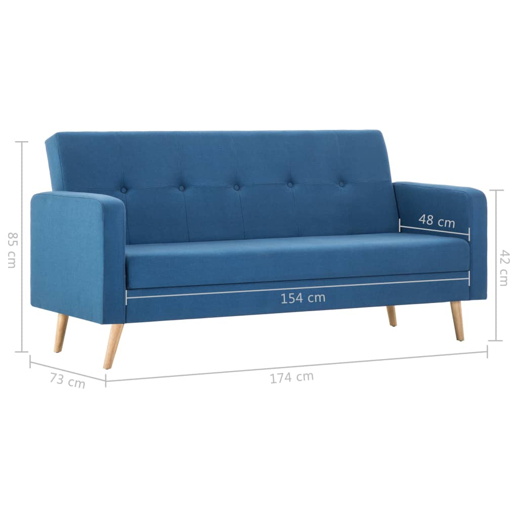 vidaXL Sofa materiałowa, niebieska