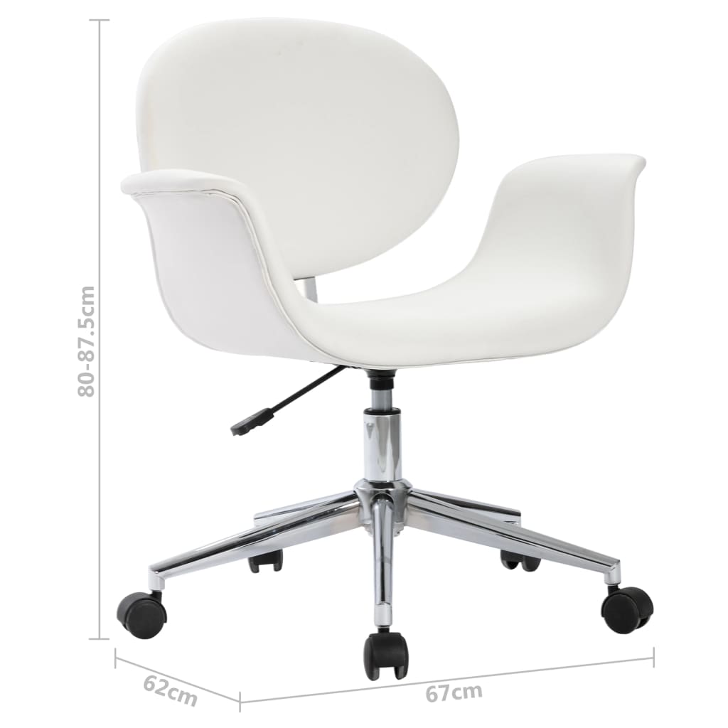 vidaXL Obrotowe krzesła stołowe, 4 szt., białe, obite sztuczną skórą