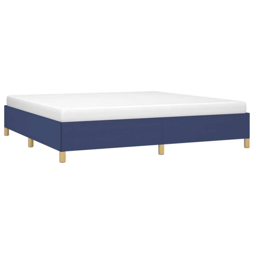 vidaXL Rama łóżka, niebieska, 200x200 cm, obita tkaniną