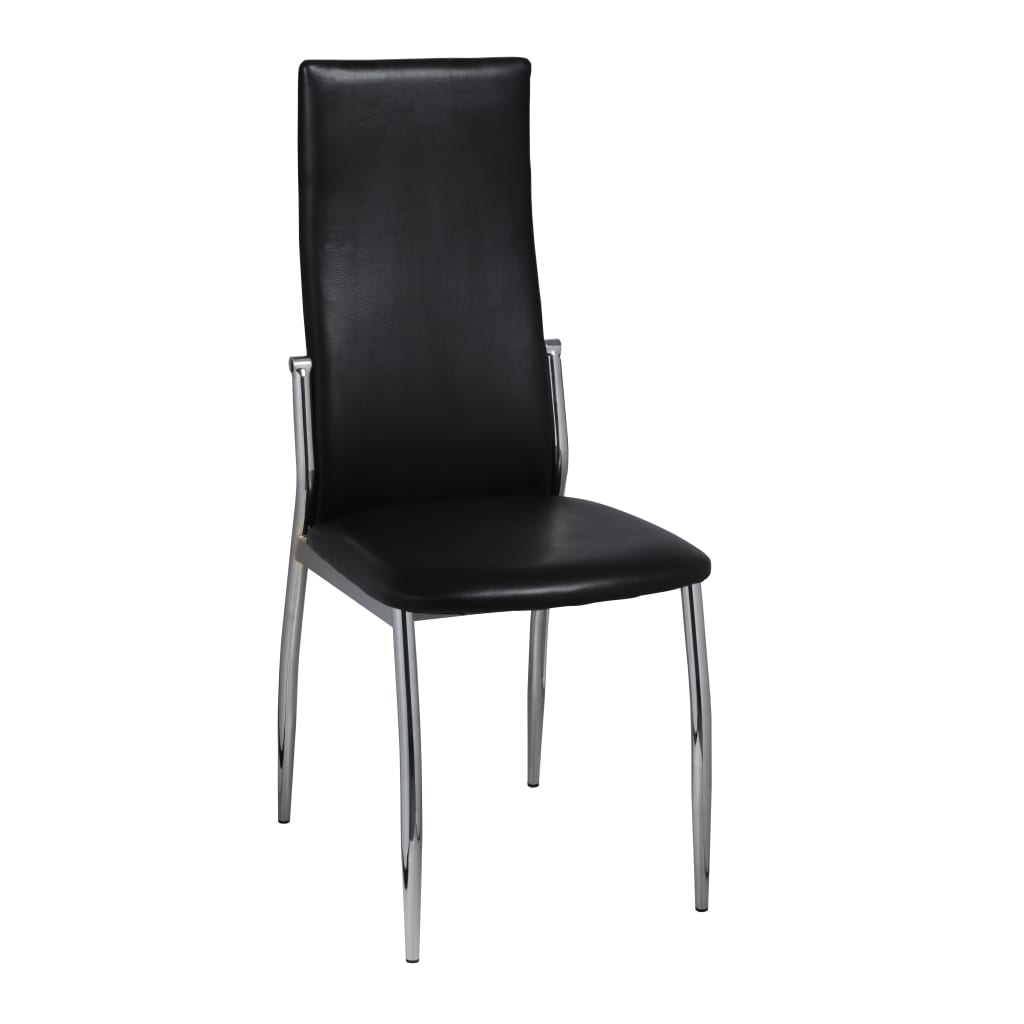 vidaXL Krzesła stołowe, 4 szt., czarne, obite sztuczną skórą