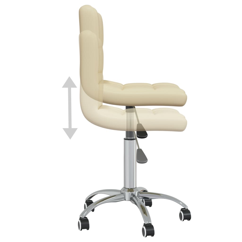 vidaXL Obrotowe krzesła stołowe, 4 szt., kremowe, sztuczna skóra