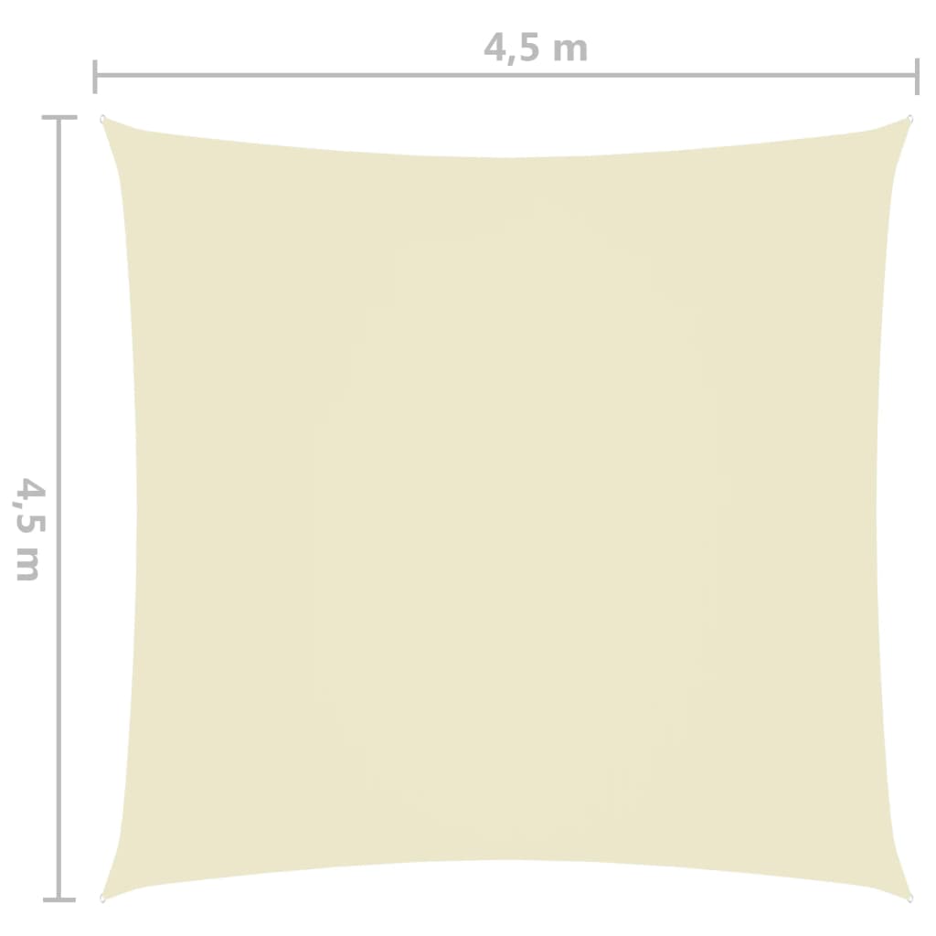 vidaXL Kwadratowy żagiel ogrodowy, tkanina Oxford, 4,5x4,5 m, kremowy