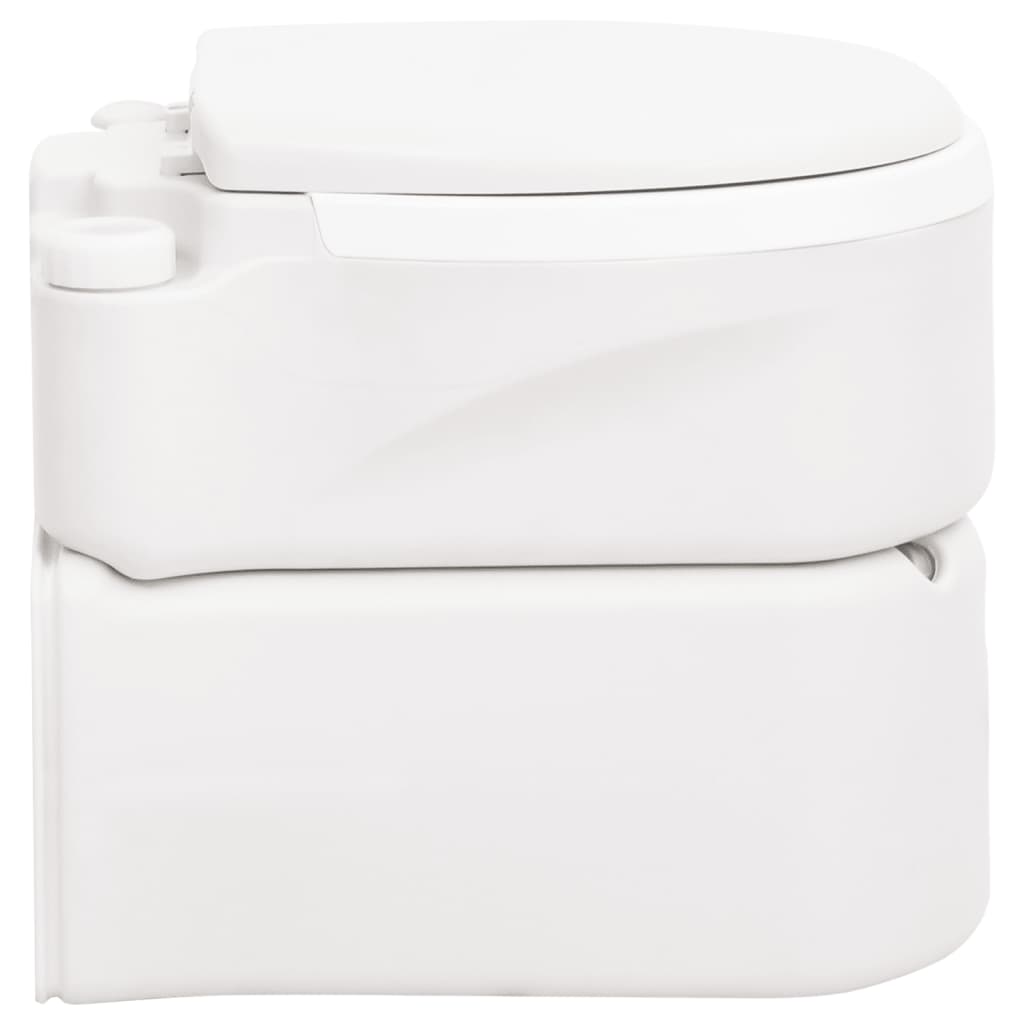 vidaXL Zintegrowana toaleta turystyczna, biała, 24+17 L, HDPE i PP
