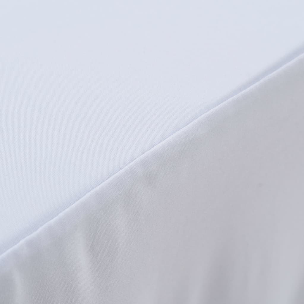 vidaXL Elastyczne obrusy z falbaną, 2 szt., 243 x 76 x 74 cm, białe