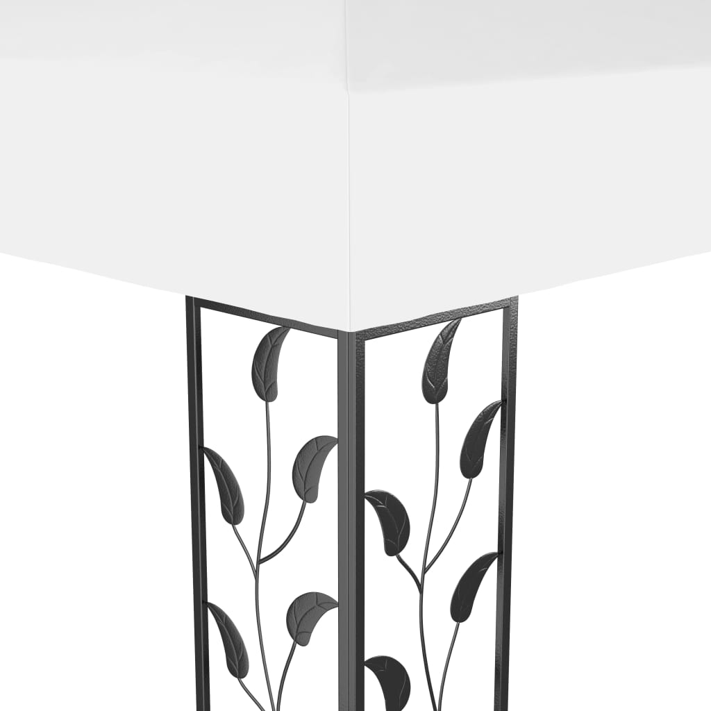 vidaXL Altana z podwójnym dachem i sznurem lampek LED, 3x4 m, biała