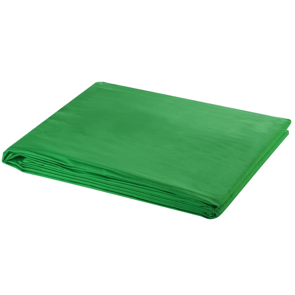 vidaXL Zielone, bawełniane tło fotograficzne, 300 x 300 cm, chroma key
