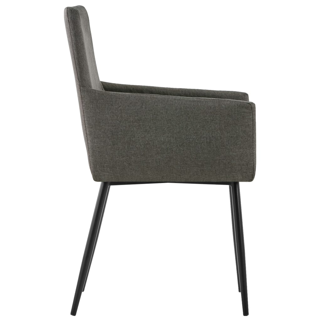 vidaXL Krzesła jadalniane z podłokietnikami, 2 szt., taupe, tkanina