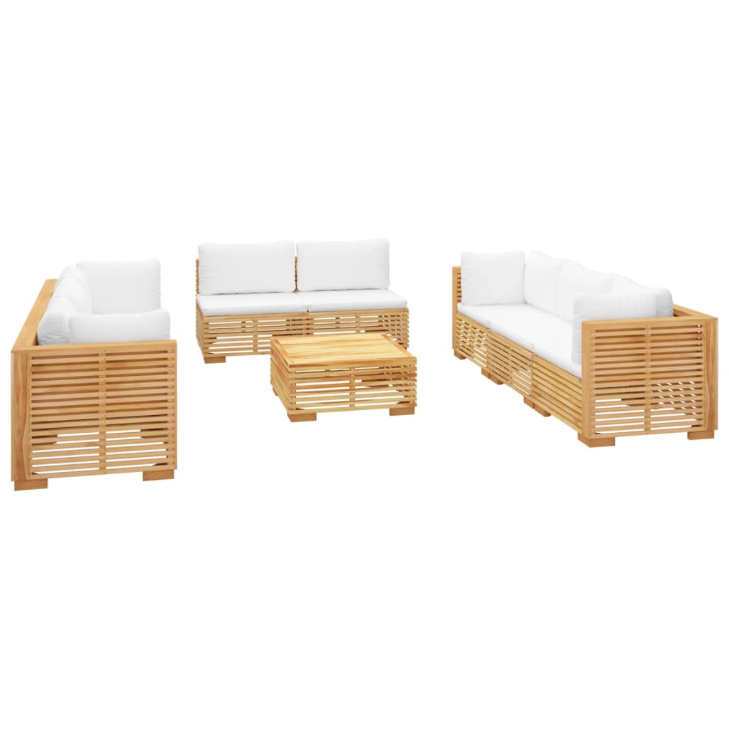 vidaXL 9-cz. zestaw wypoczynkowy do ogrodu, poduszki, drewno tekowe