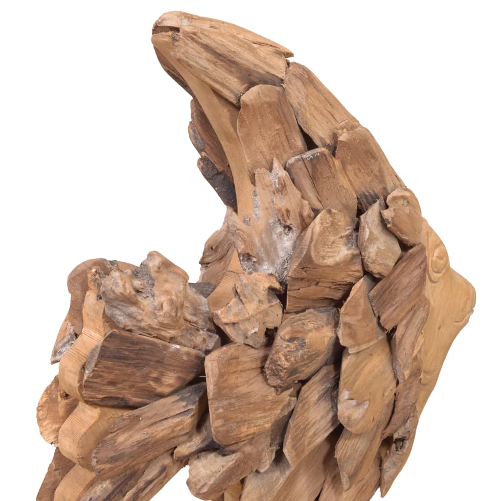 vidaXL Rzeźba ryby, drewno tekowe, 40 x 12 x 57 cm
