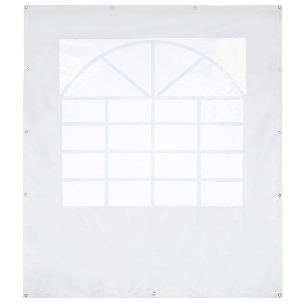 vidaXL Panel boczny PVC z oknem, do namiotu, 2x2 m, biały, 550 g/m²