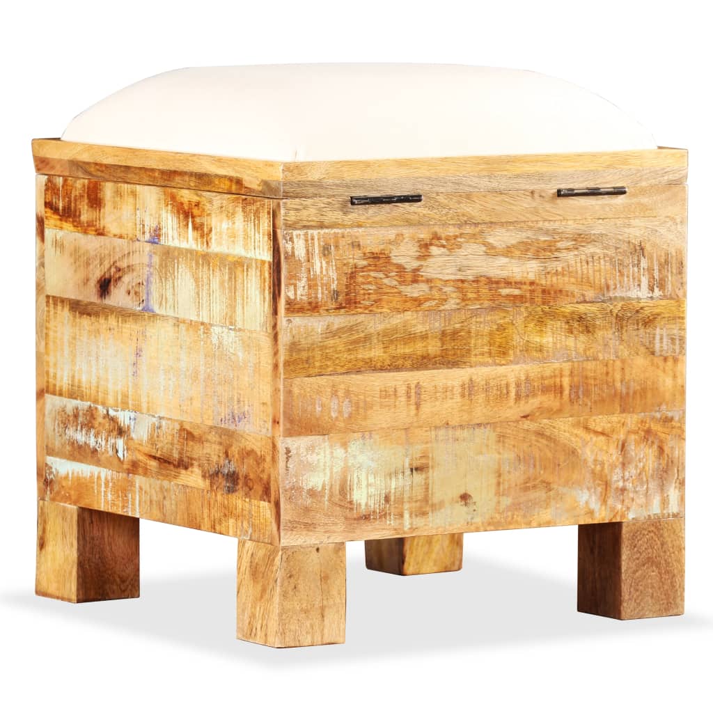 vidaXL Skrzynia z siedziskiem, lite drewno odzyskane, 40 x 40 x 45 cm