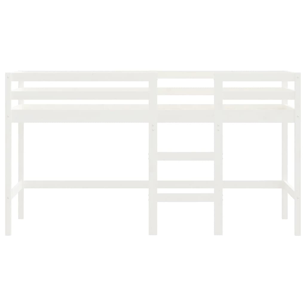vidaXL Rama łóżka dla dzieci z drabinką, biała, 80x200 cm, lita sosna
