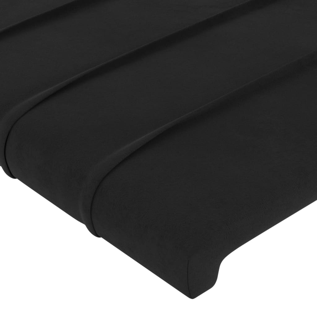 vidaXL Zagłówek do łóżka z LED, czarny, 80x5x78/88 cm, aksamit