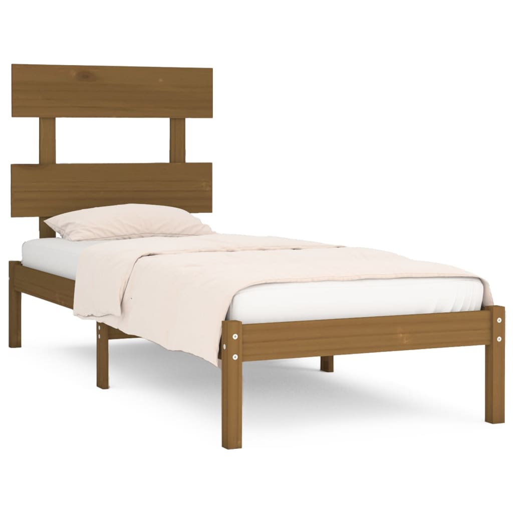 vidaXL Rama łóżka, miodowy brąz, lite drewno, 100 x 200 cm