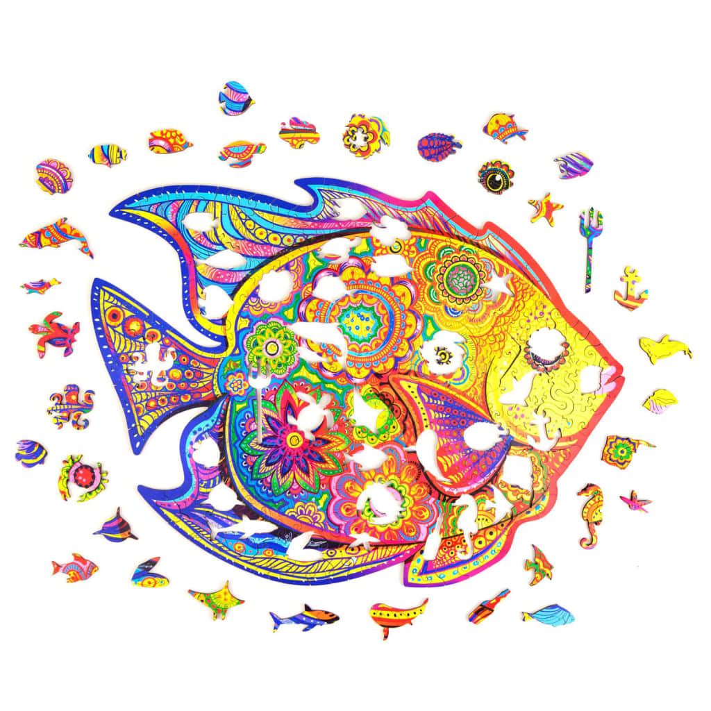 UNIDRAGON 330-cz., drewniane puzzle Shining Fish, King Size, 40x31 cm