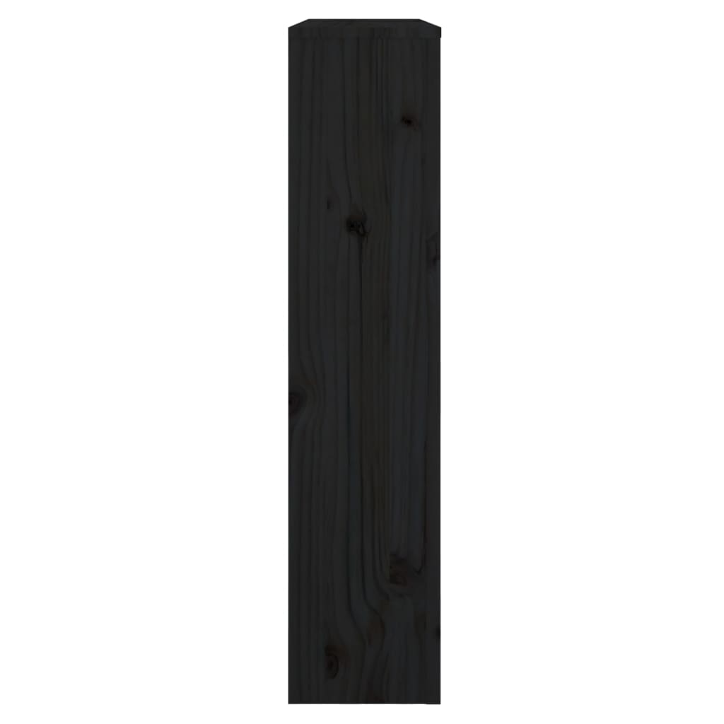 vidaXL Osłona grzejnika, czarna,79,5x19x84 cm, lite drewno sosnowe