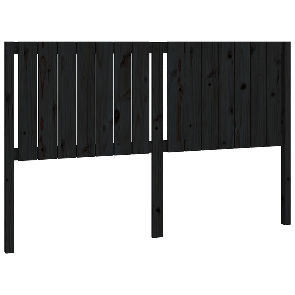vidaXL Wezgłowie łóżka, czarne, 155,5x4x100 cm, lite drewno sosnowe