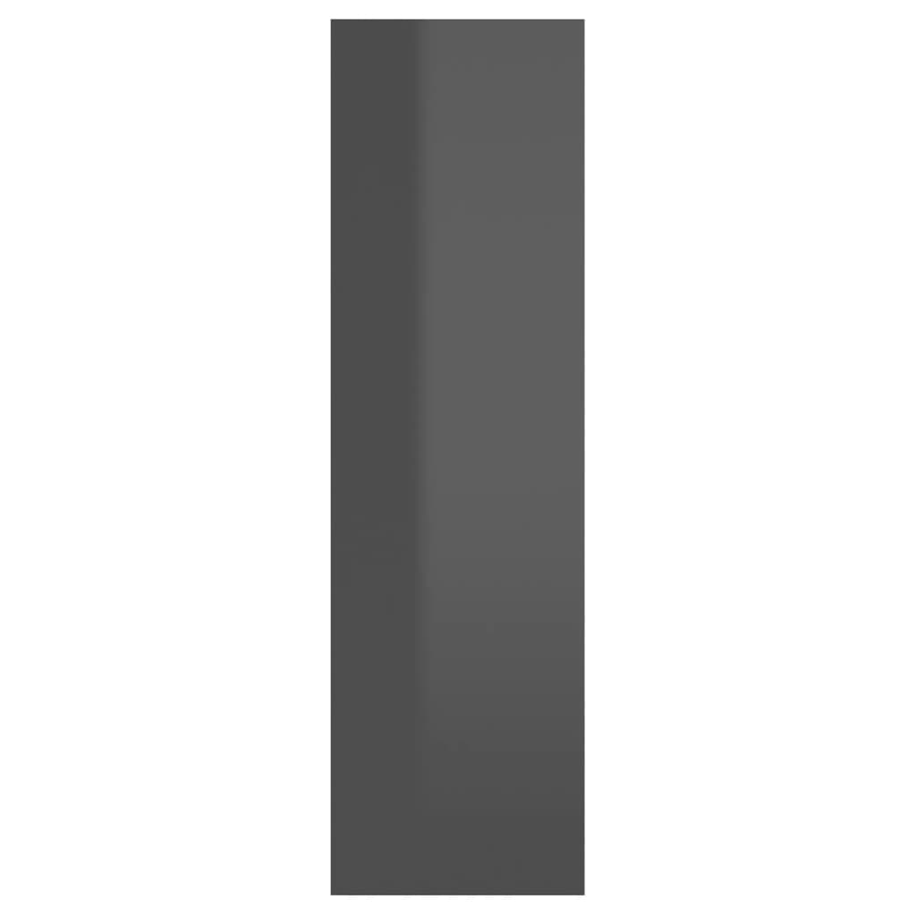 vidaXL Półka ścienna, wysoki połysk, szara, 75x16x55 cm