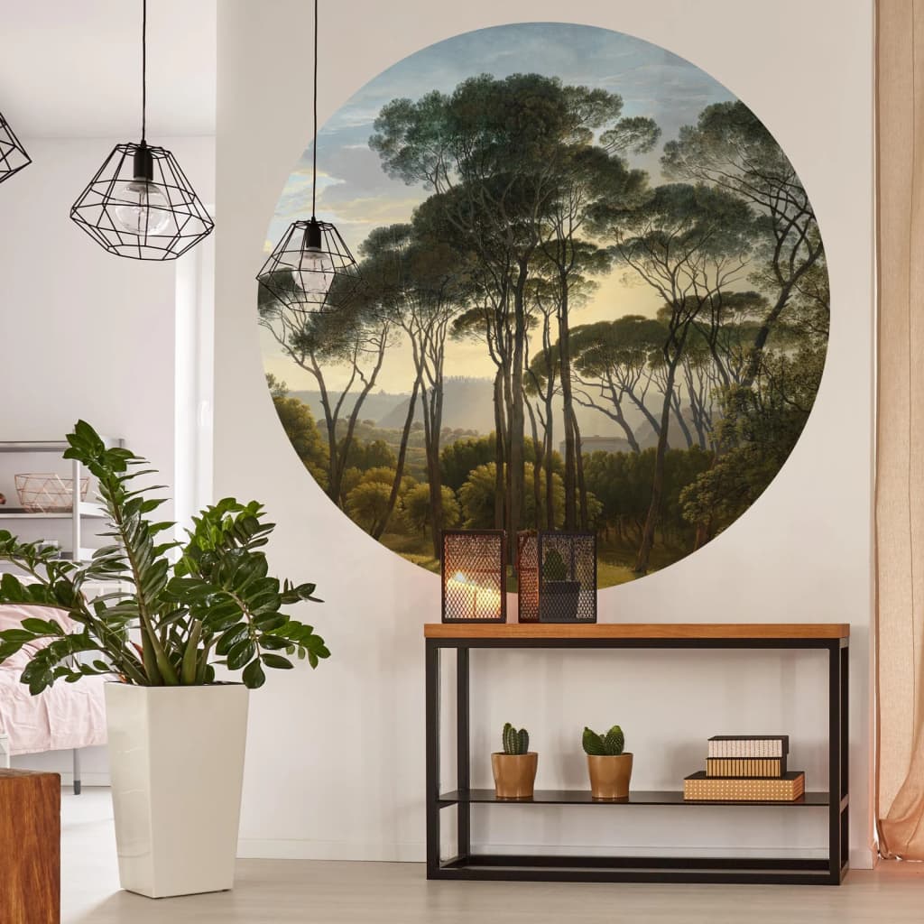 WallArt Okrągła fototapeta Umbrella Pines in Italy, 190 cm