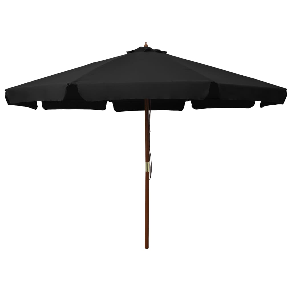 vidaXL Parasol ogrodowy na drewnianym słupku, 330 cm, czarny