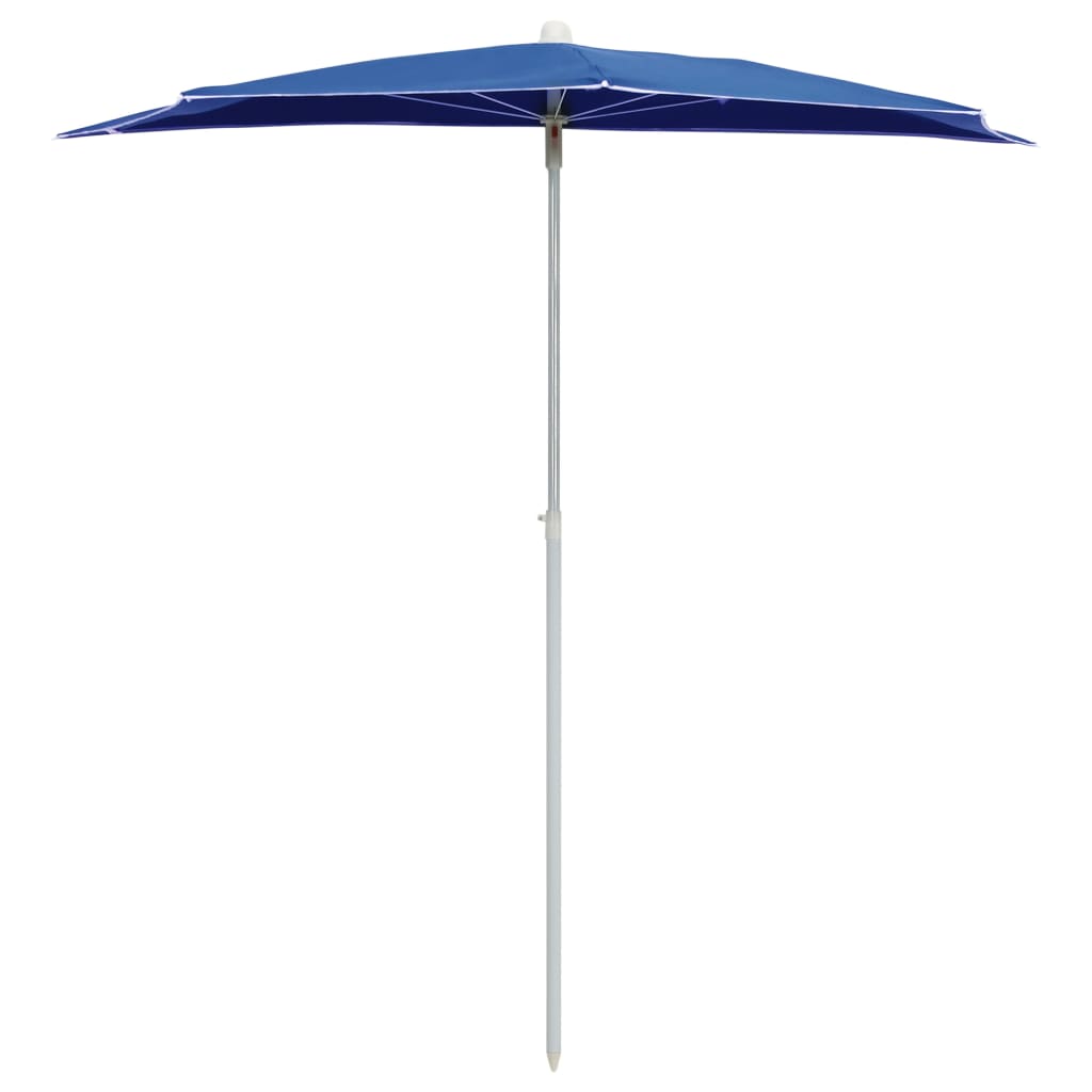 vidaXL Półokrągły parasol ogrodowy na słupku, 180x90 cm, lazurowy