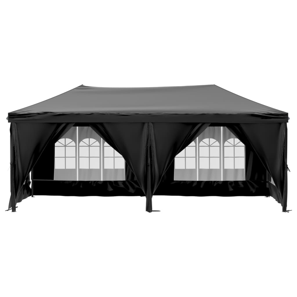 vidaXL Składany namiot imprezowy ze ściankami, czarny, 3x6 m