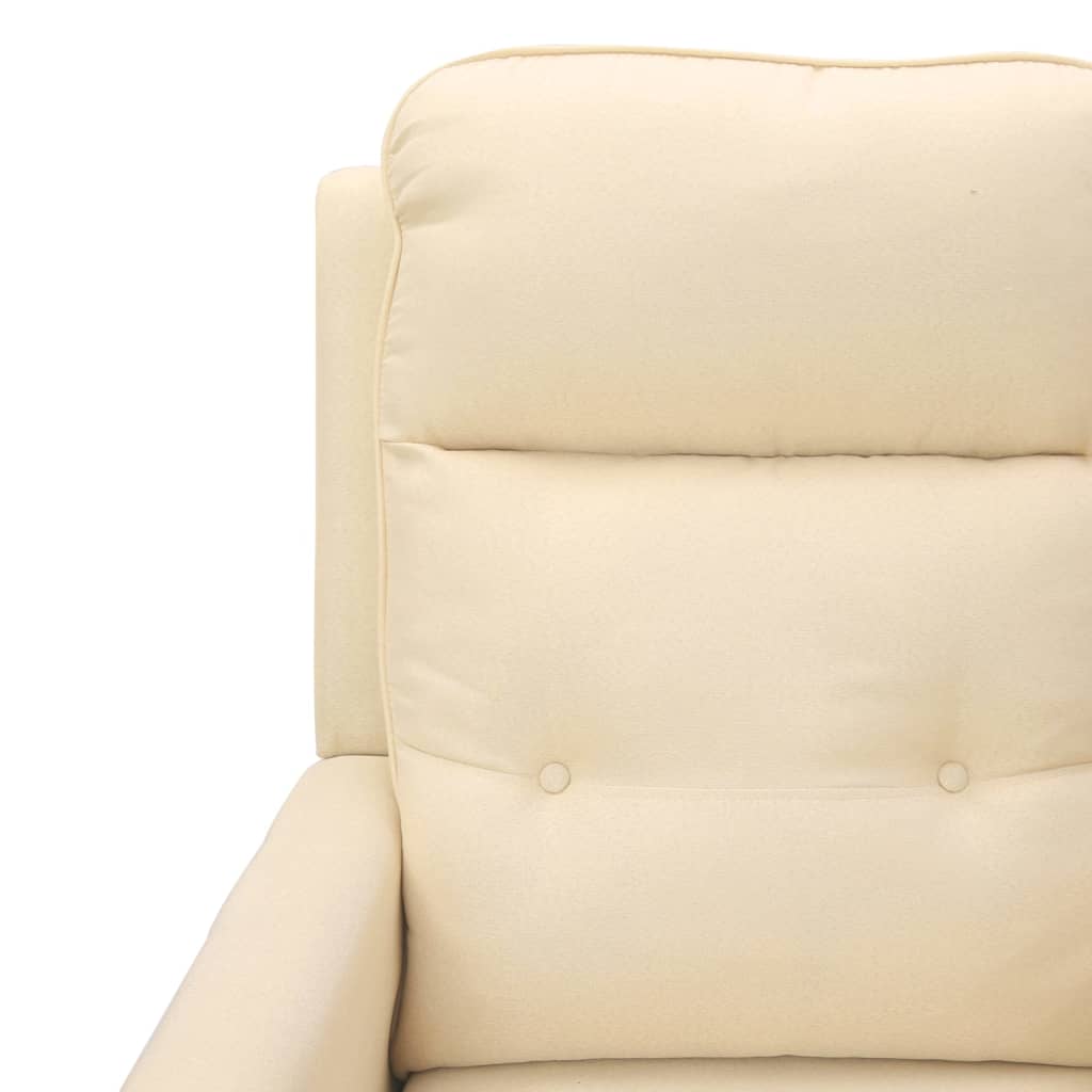 vidaXL Rozkładany fotel masujący ułatwiający wstawanie, kremowy