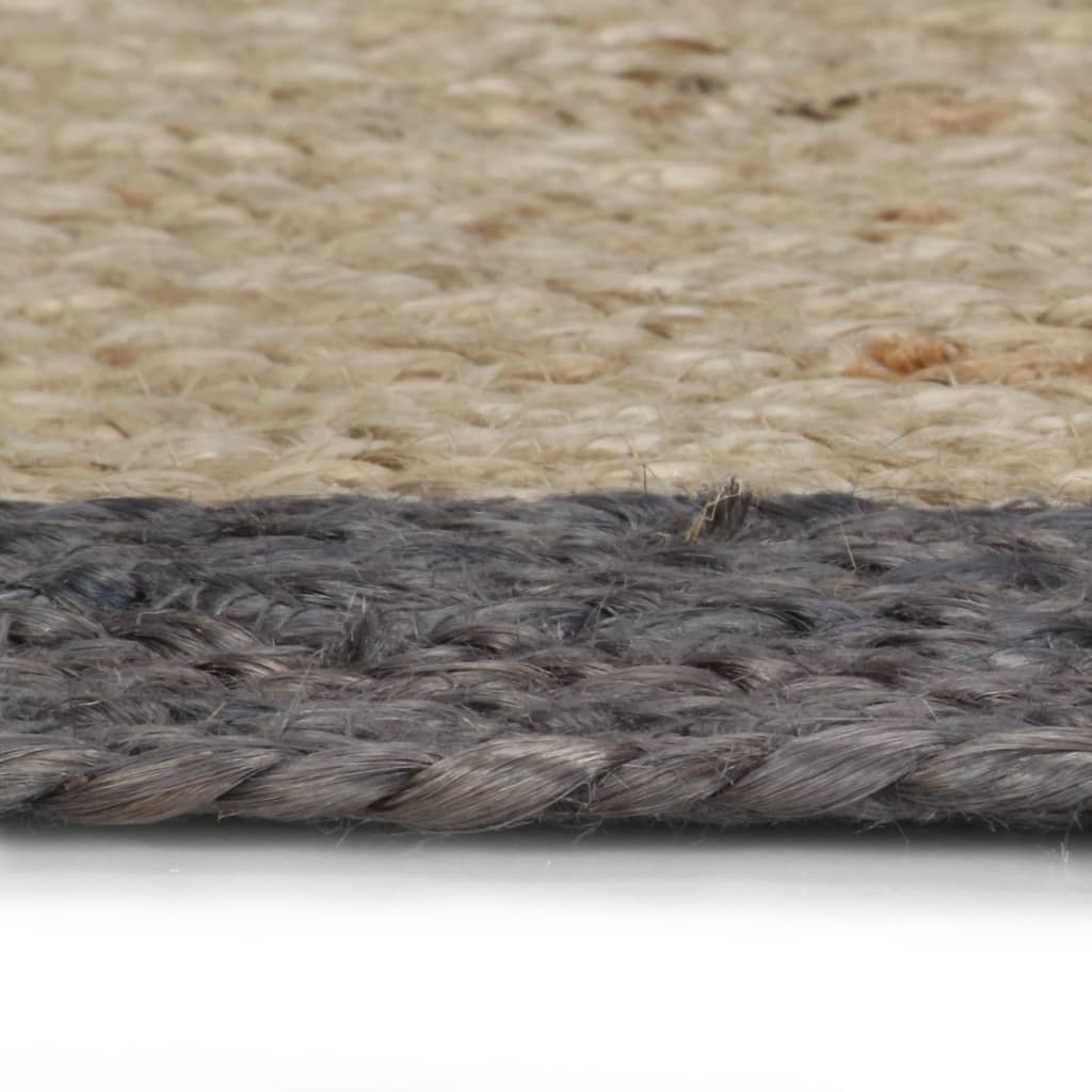 vidaXL Ręcznie wykonany dywanik, juta, ciemnoszara krawędź, 120 cm