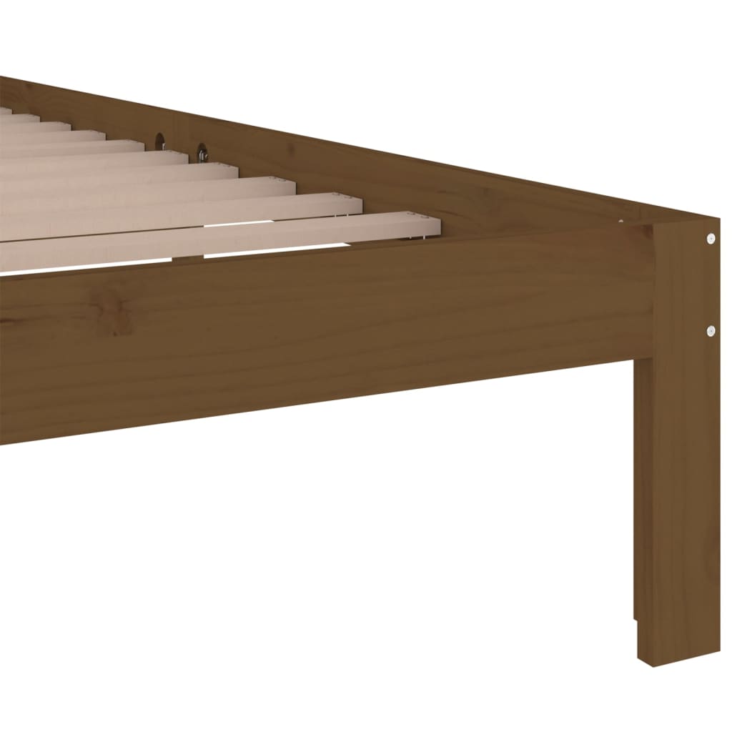 vidaXL Rama łóżka, miodowy brąz, lite drewno, 140 x 200 cm